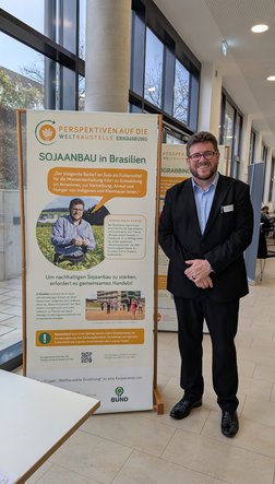 Sojaanbau Banner mit Antonio