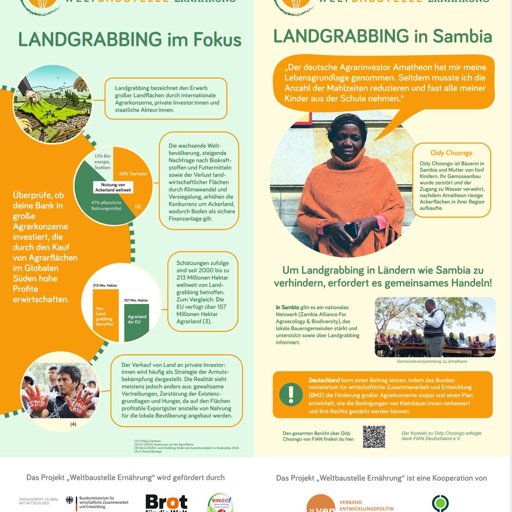 Landgrabbing in Sambia Banner in Detail