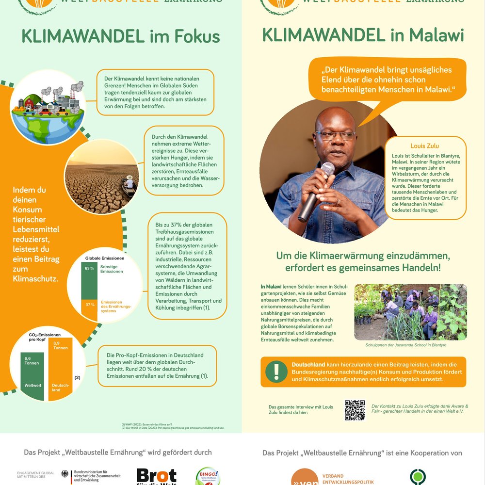 Klimawandelbanner in Malawi in Detail