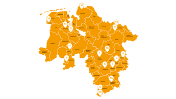 Übersichtskarte Niedersachsen der Akteuer*innen