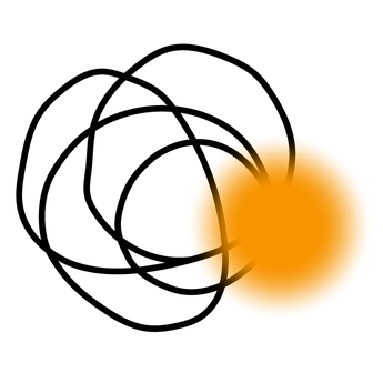 Symbol von Niedersachsen.GLOBAL: Eine in Kreisen verlaufende Linie mit einem orangen Punkt