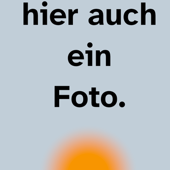 Auf dem Bild ist ein oranger Kreis auf dem steht: Bald ist auch hier ein Foto